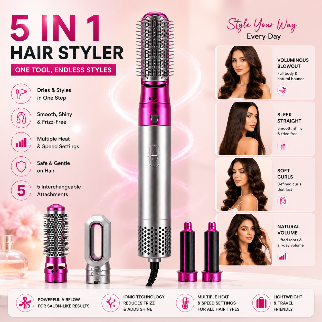 5 in 1 Hair Styler – Salon Styling at Home